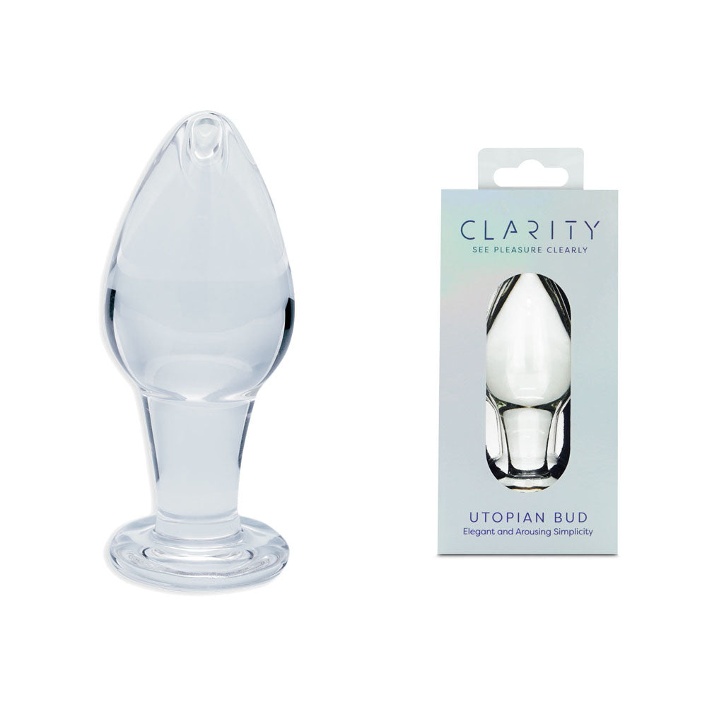 Clarity - Utopian Bud -  8.9 cm Glass Butt Plug - Just for you desires