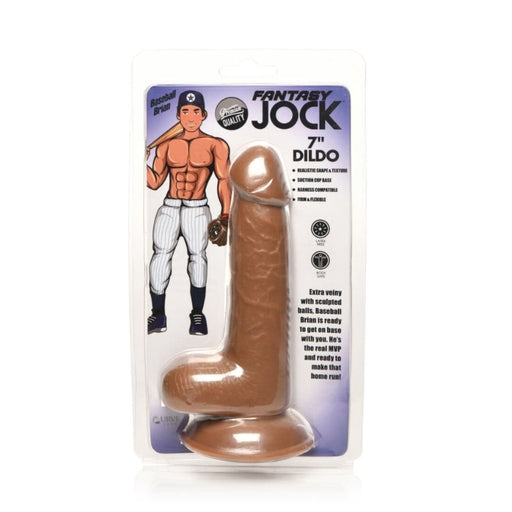 Jock Baseball Brian 7"" Dildo With Balls Medium