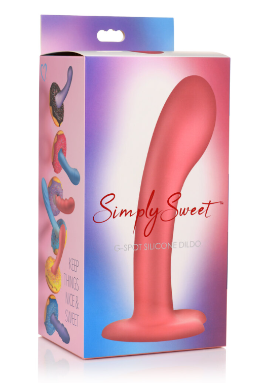 Simply Sweet 7"" G Spot Silicone Dildo Pink - Just for you desires