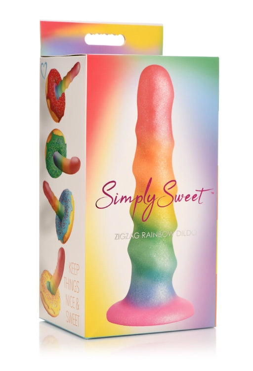 Simply Sweet 6.5"" Zigzag Rainbow Dildo