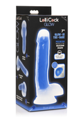Lollicock 7"" Glow In The Dark Silicone Dildo W/ Balls Blue - Just for you desires