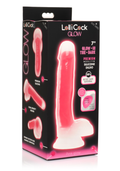 Lollicock 7"" Glow In The Dark Silicone Dildo W/ Balls Pink - Just for you desires