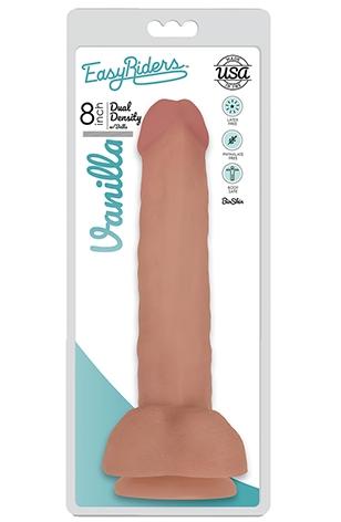 Easy Riders 8"" Slim Bioskin Dong With Balls Vanilla - Just for you desires