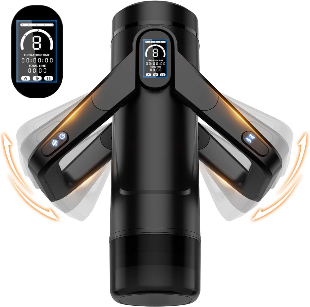 CyberSkin The Wing - Black USB Rechargeable Thrusting & Massaging Auto Masturbator with Heater - Just for you desires