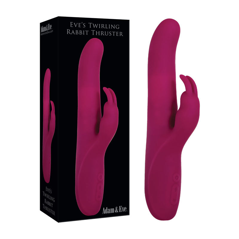 Adam & Eve Eve's Twirling Rabbit Thruster - Purple 24.1 cm USB Rechargeable Thrusting Rabbit Vibrator - Just for you desires
