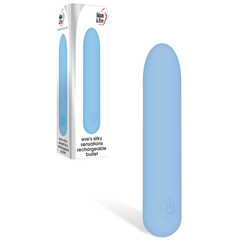 Adam & Eve Eve's Silky Sensations Rechargeable Bullet - Blue 9.4 cm USB Rechargeable Bullet - Just for you desires