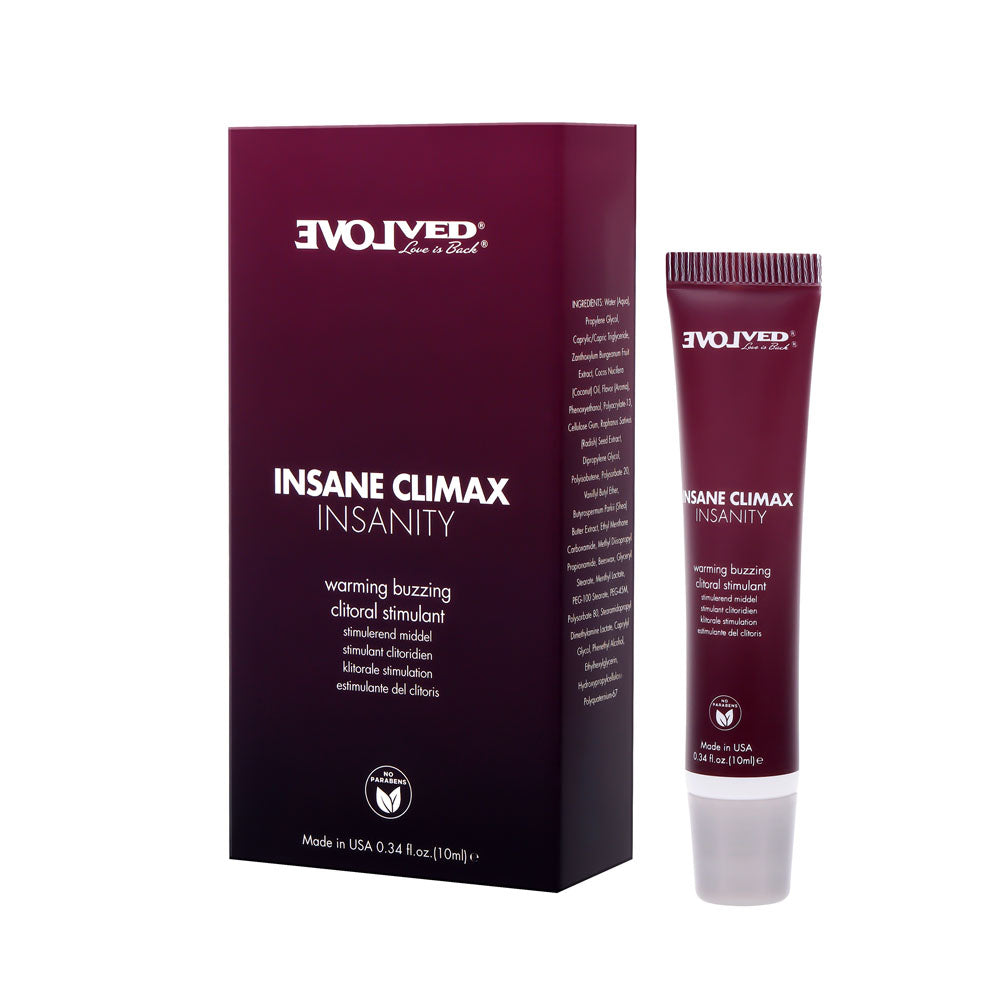 Evolved INSANE CLIMAX - INSANITY - Warming Buzzing Clitoral Stimulation Gel - 10 ml - Just for you desires