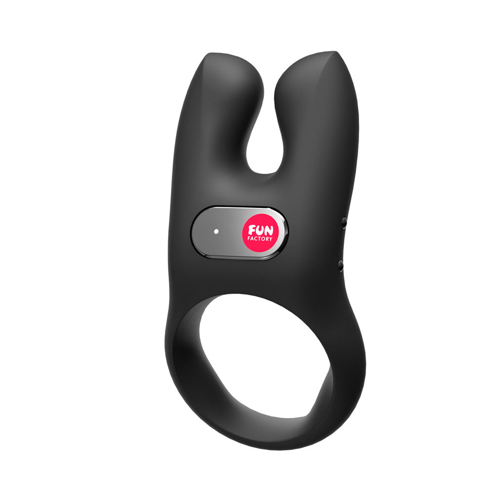 Fun Factory NOS black - Black USB Rechargeable Vibrating Cock Ring - Just for you desires