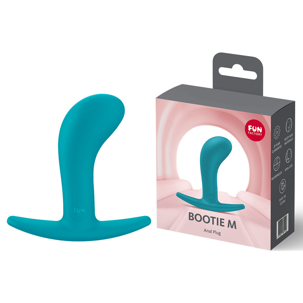 Fun Factory BOOTIE M Aquamarine - Aquamarine 9.4 cm Medium Butt Plug - Just for you desires
