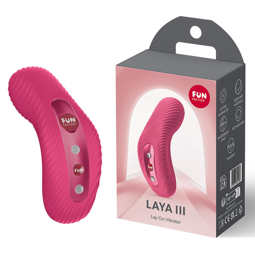 Fun Factory LAYA III Raspberry - Raspberry USB-C Rechargeable Stimulator - Just for you desires