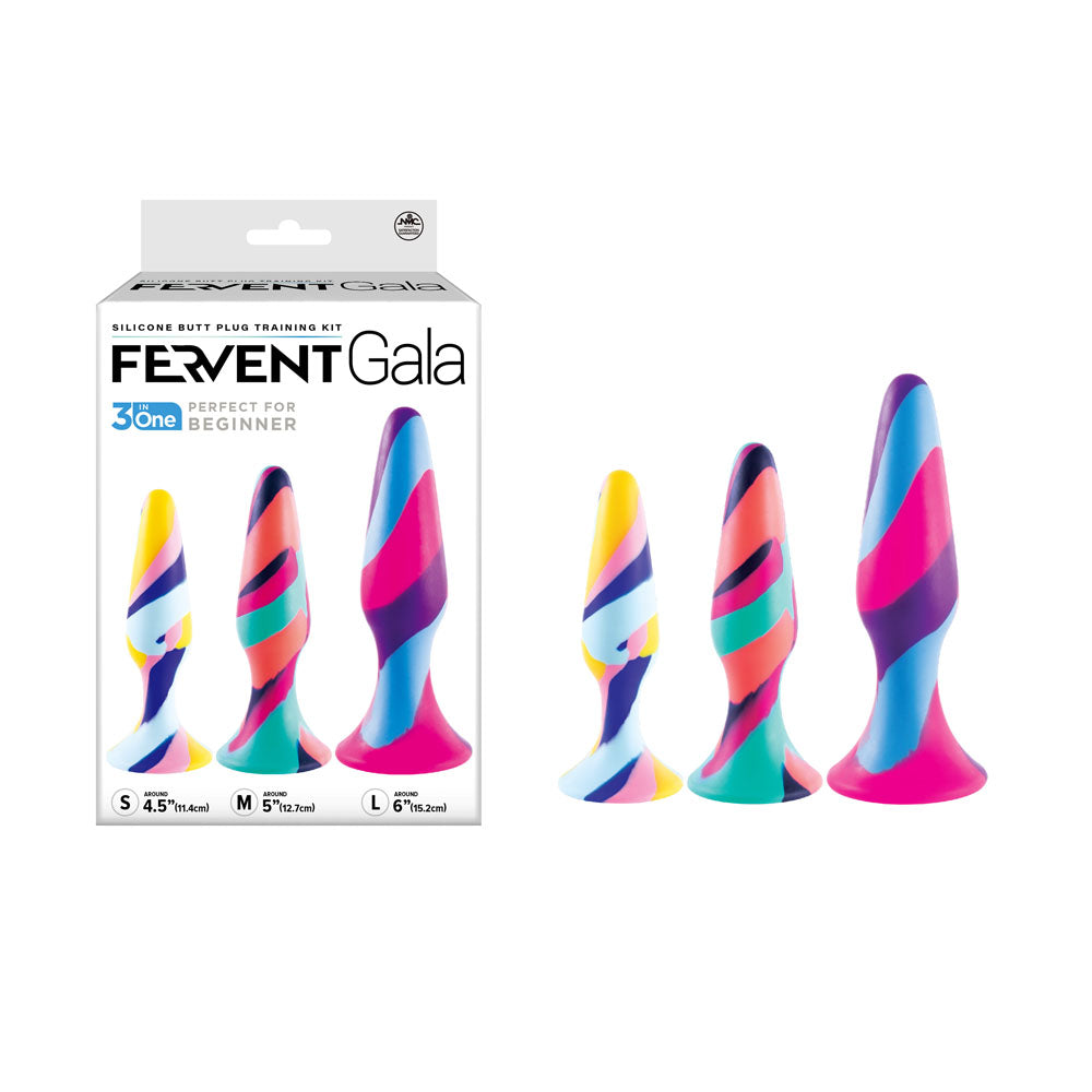 Fervent Gala Anal Training Kit - Multicoloured Butt Plugs - Set of 3 Sizes - Just for you desires