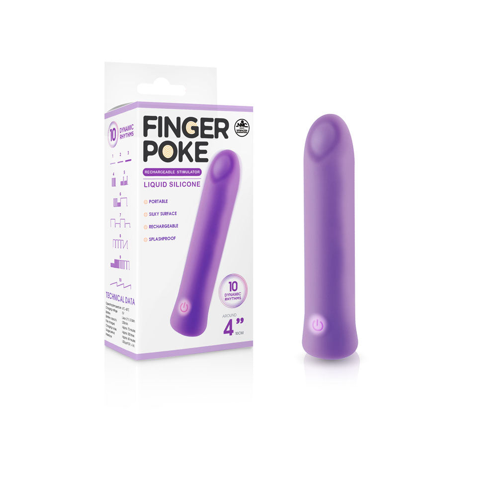 Finger Poke - Purple - Purple 10 cm USB Rechargeable Bullet