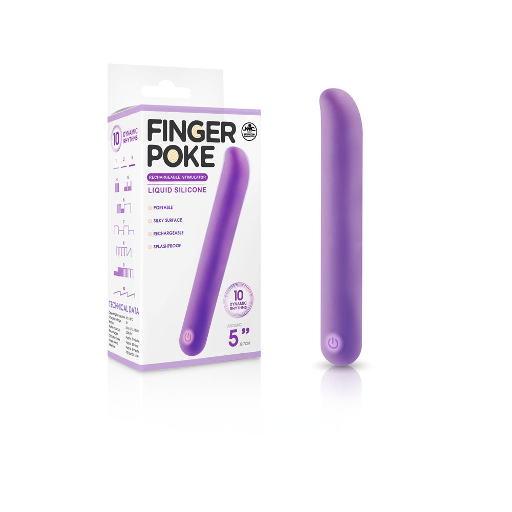 Finger Poke - Purple - Purple 12.7 cm USB Rechargeable Bullet - Just for you desires