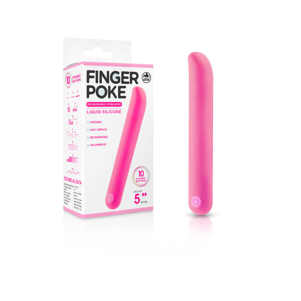 Finger Poke - Pink - Pink 12.7 cm USB Rechargeable Bullet - Just for you desires