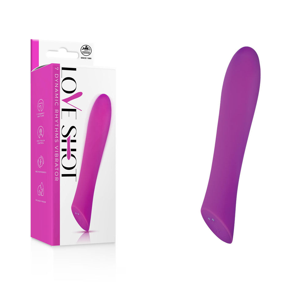 Love Shot - Purple 17.8 cm USB Rechargeable Vibrator - Just for you desires