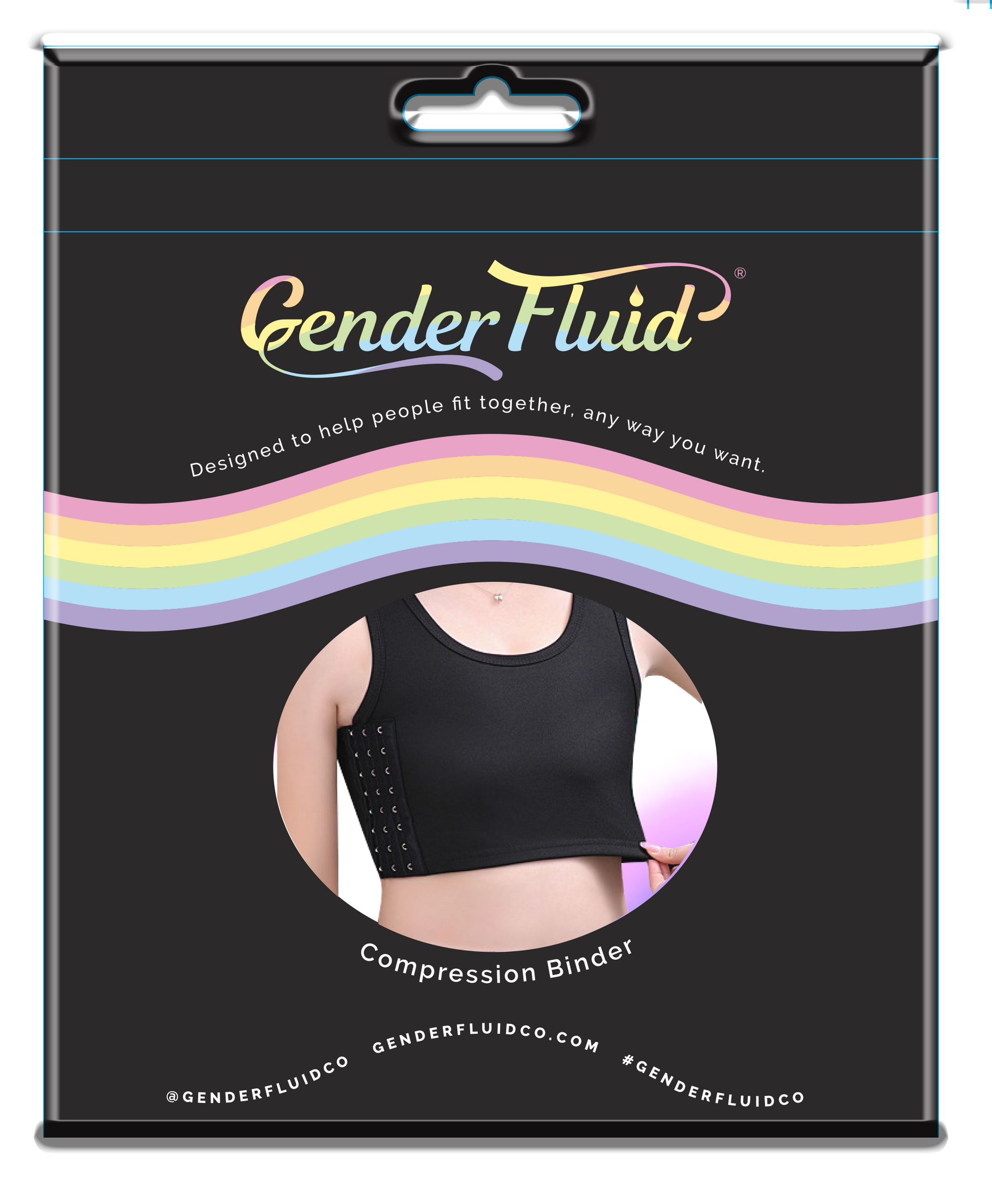 GENDER FLUID CHEST COMPRESSION BINDER BLACK 3XL - Just for you desires