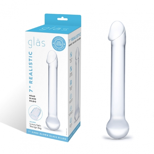 7"" Realistic Head Glass Dildo - Just for you desires