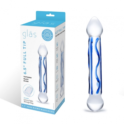 6.5"" Full Tip Textured Glass Dildo - Just for you desires