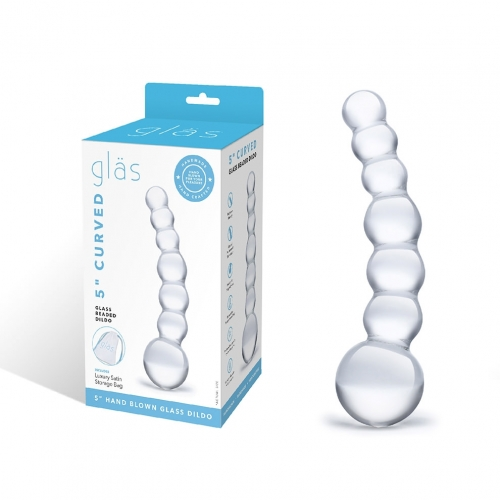 5"" Curved Glass Beaded Dildo - Just for you desires