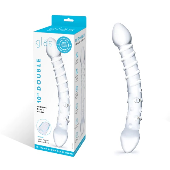 Glas 10"" Double Trouble Dildo - Just for you desires
