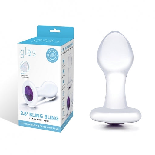 3.5"" Bling Bling Glass Butt Plug - Just for you desires