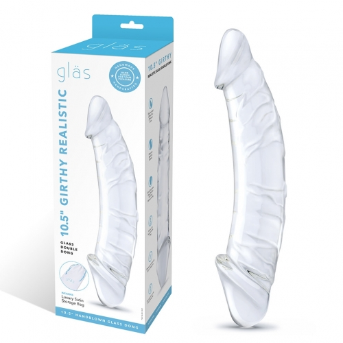 10.5"" Girthy Realistic Glass Double Dong - Just for you desires