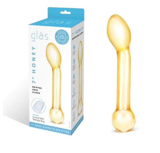 Glas 7"" Honey Dripper Anal Slider