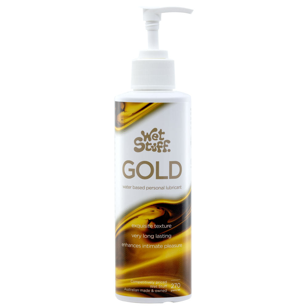 Wet Stuff Gold - 270g Pump - Water Based Lubricant - 270 gram Pump Bottle - Just for you desires