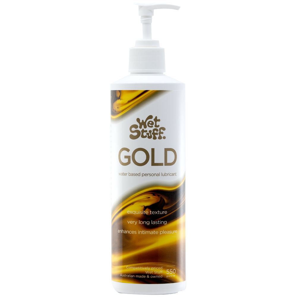 Wet Stuff Gold - 550g Pump - Water Based Lubricant - 550 gram Pump Bottle - Just for you desires