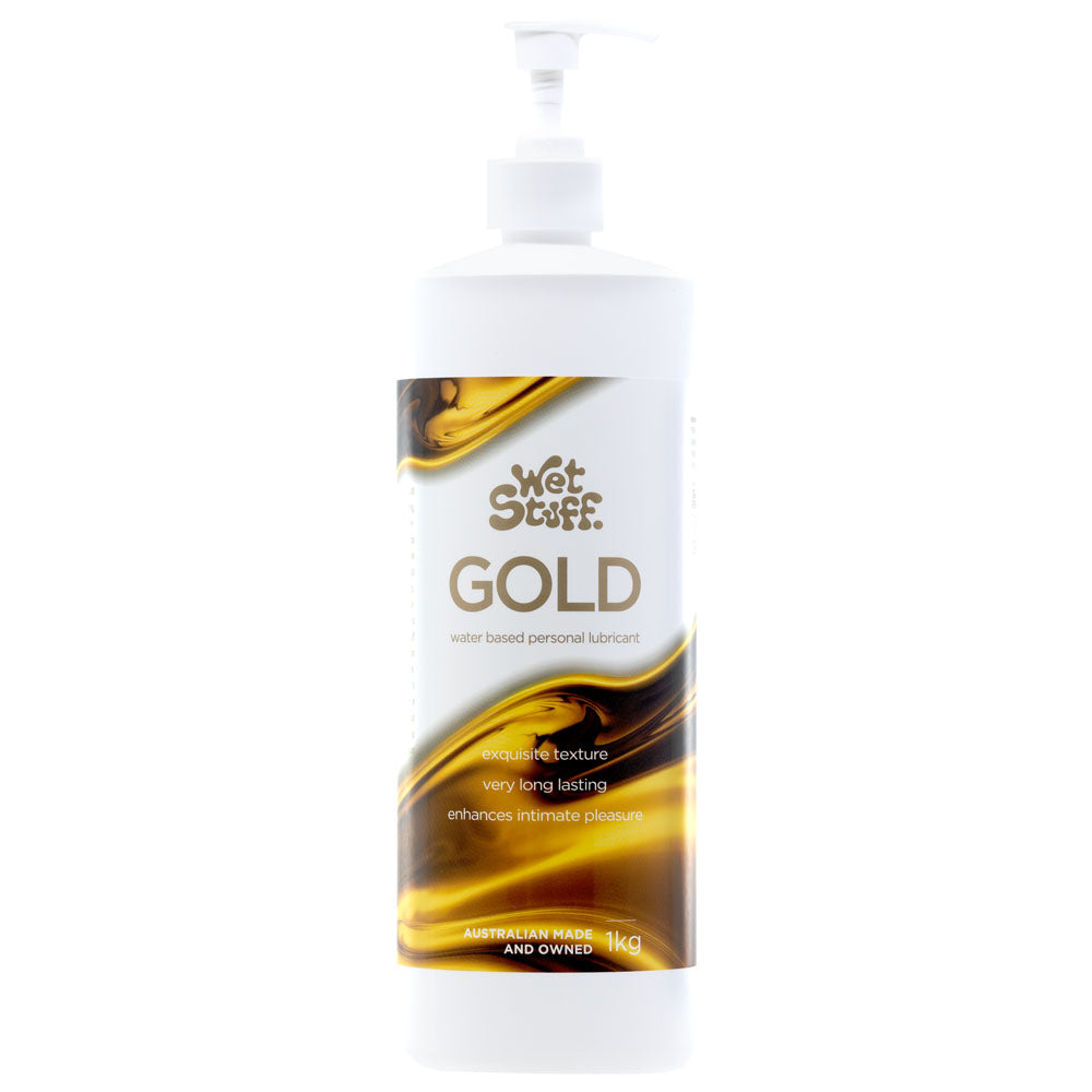 Wet Stuff Gold - 1kg Pump - Water Based Lubricant - 1 kg Pump Bottle - Just for you desires