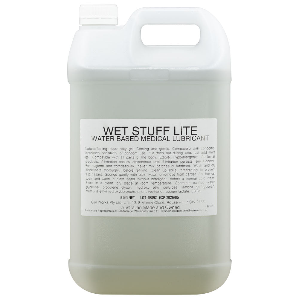 Wet Stuff Lite - 5kg Bottle - Water Based Lubricant - 5 kg Tube - Just for you desires