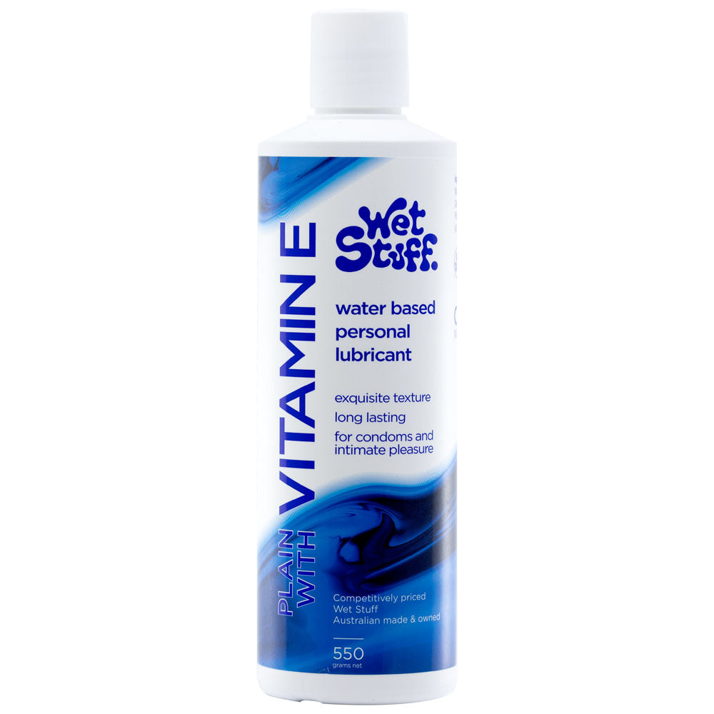 Wet Stuff Plain - 550g Disktop - Water Based Lubricant with Vitamin E - 550 gram Bottle - Just for you desires