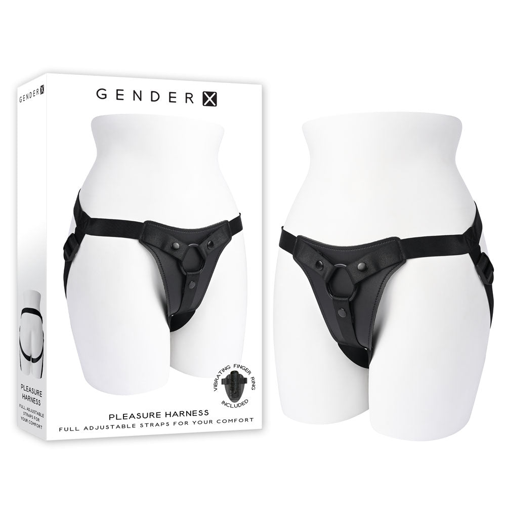 Gender X PLEASURE HARNESS - Black Adjustable Harness (No Probe Included) - Just for you desires