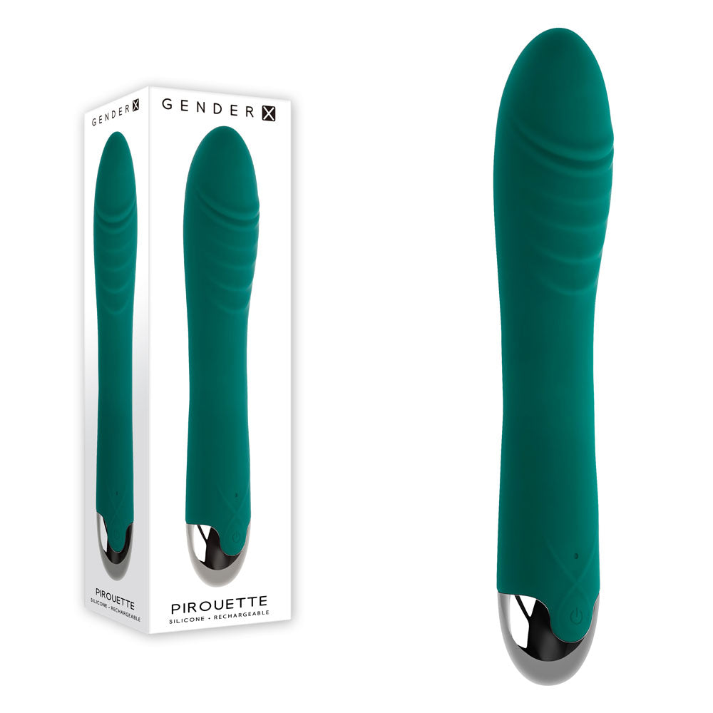 Gender X PIROUETTE - Green 20.6 cm USB Rechargeable Vibrator - Just for you desires