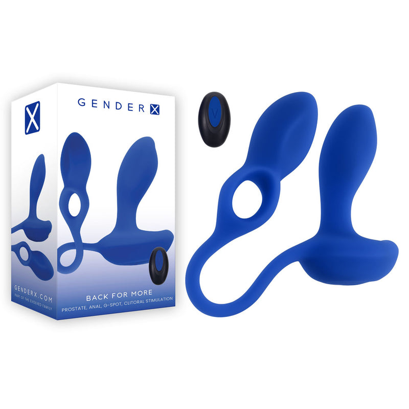 Gender X BACK FOR MORE - Dual USB Rechargeable Dual Stimulator with Wireless Remote - Just for you desires