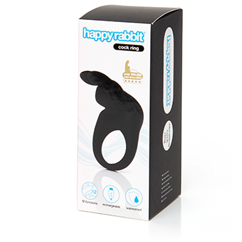 Happy Rabbit Rechargeable Vibrating Rabbit Cock Ring Black - Just for you desires