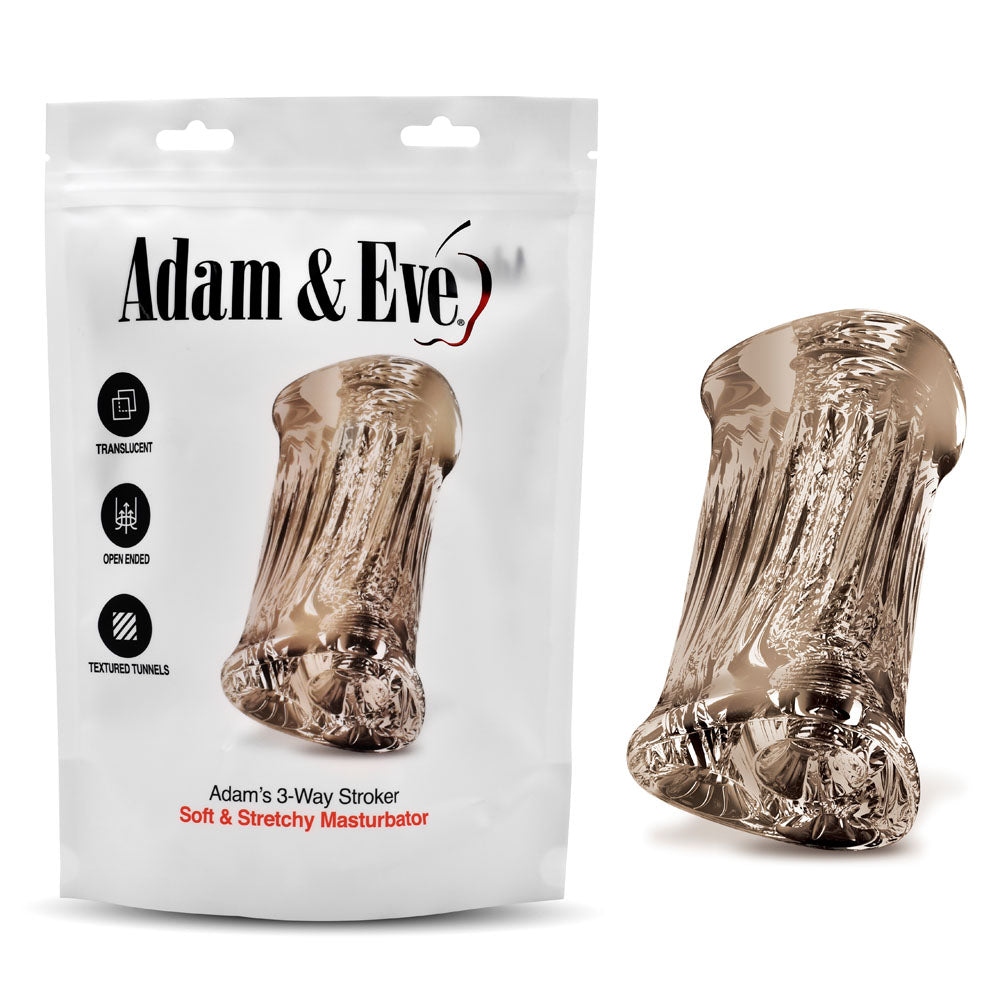 Adam & Eve Adam's 3-Way Stroker - Clear Triple Hole Stroker - Just for you desires