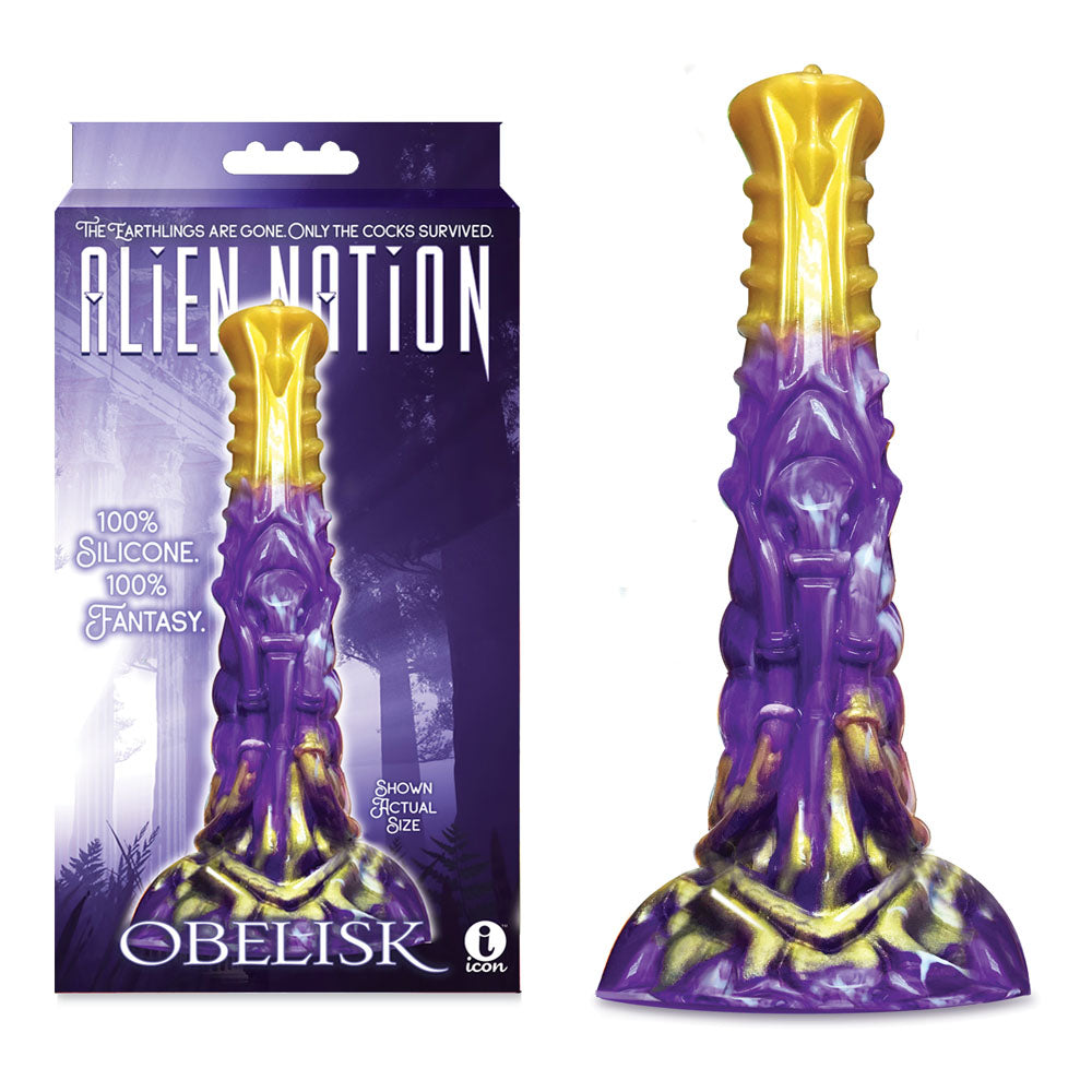 Alien Nation - Obelisk - Purple/Gold 22.2 cm Fantasy Dong - Just for you desires