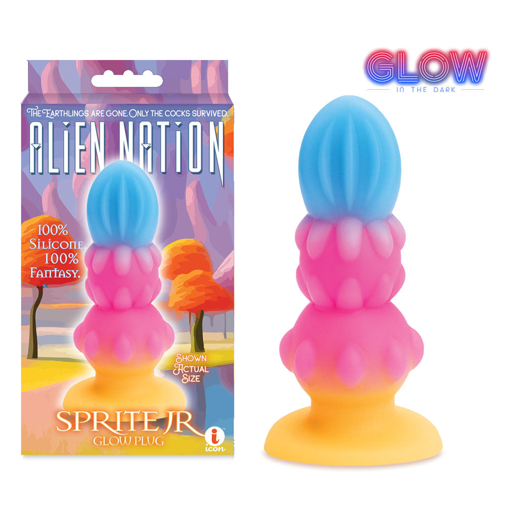 Alien Nation - Sprite Jr. - Glow in Dark Coloured 10.8 cm Fantasy Anal Plug - Just for you desires