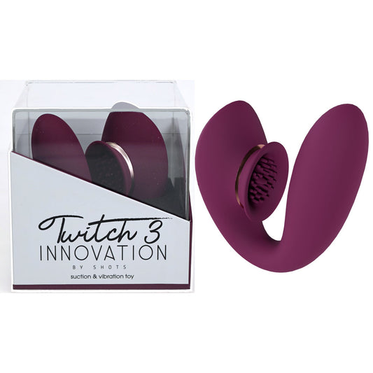 Twitch 3 Rechargeable Vibrator & Suction Silicone 10 Speed Burgundy