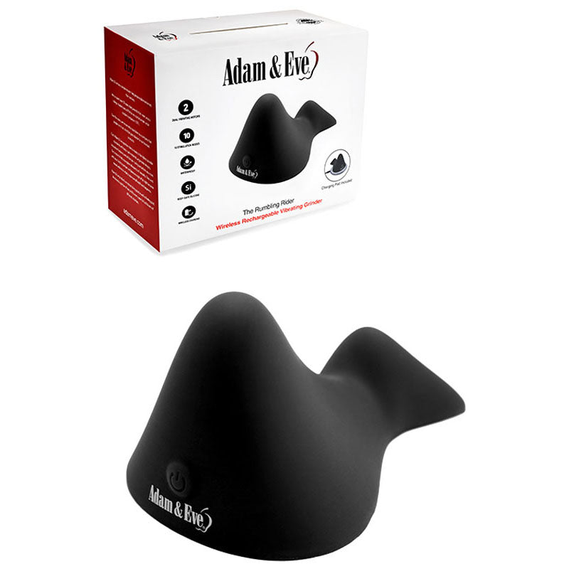 Adam & Eve THE RUMBLING RIDER - Black Rechargeable Vibrating Grinder Pad - Just for you desires