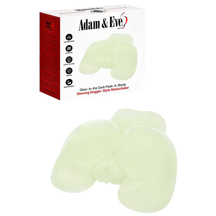 Adam & Eve GLOW IN THE DARK PEEK-A-BOOTY - Glow In Dark Doggy Style Mini Masturbator - Just for you desires
