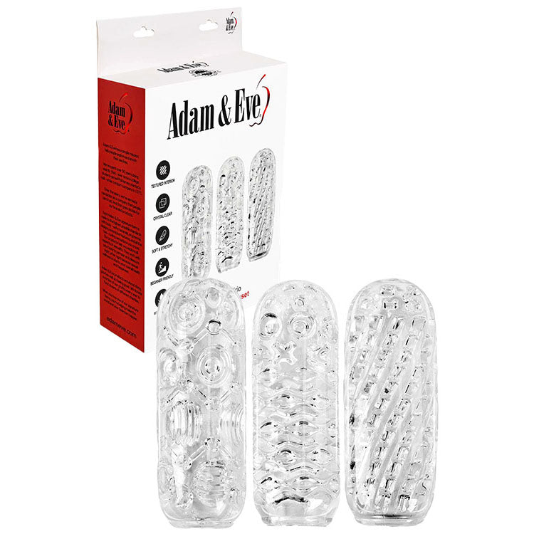 Adam & Eve ADAM'S CRYSTAL TRIO - Clear Strokers - 3 Pack - Just for you desires