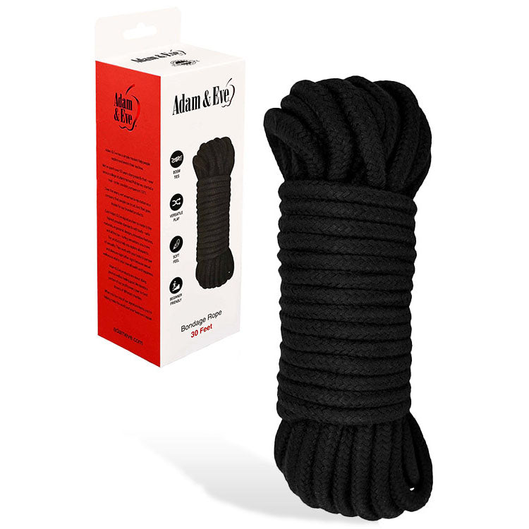 Adam & Eve BONDAGE ROPE - 9 metre (30 feet) - Black Bondage Rope - 9 metre Length - Just for you desires