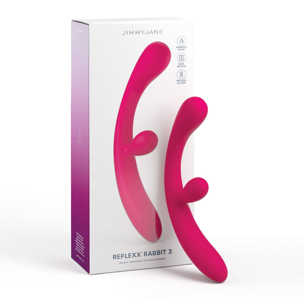 JimmyJane Reflexx Rabbit 3 - Pink 23 cm USB Rechargeable Vibrator - Just for you desires