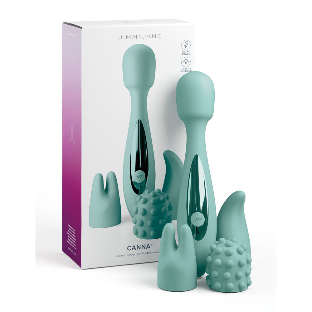 JimmyJane Canna - Teal 21.8 cm Massage Wand with 3 Interchangeable Heads - Just for you desires