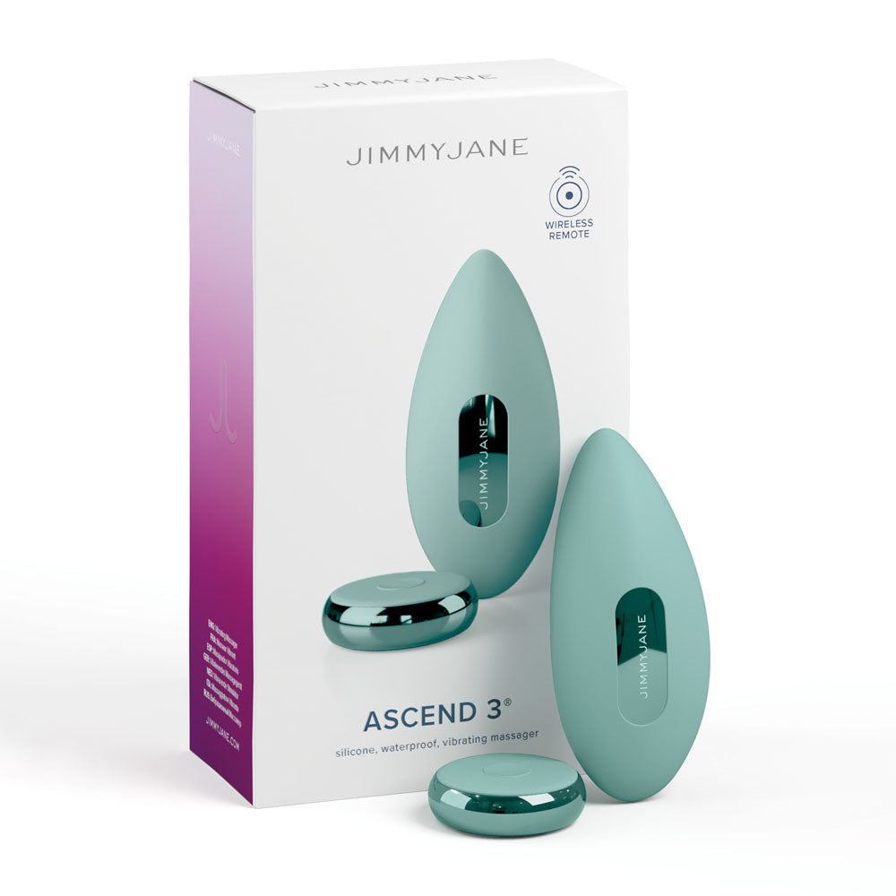 JimmyJane Ascend 3 - Teal 9 cm USB Rechargeable Stimulator with Wireless Remote - Just for you desires