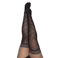 Kixies ANNA Sheer Black Diamond Thigh Highs - Black - Size C - Just for you desires