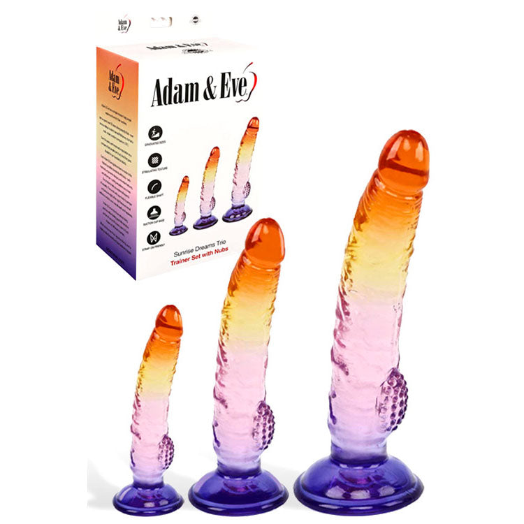 Adam & Eve SUNSET DREAMS TRIO - Multicoloured - Multicoloured Dildos - Set of 3 Sizes - Just for you desires