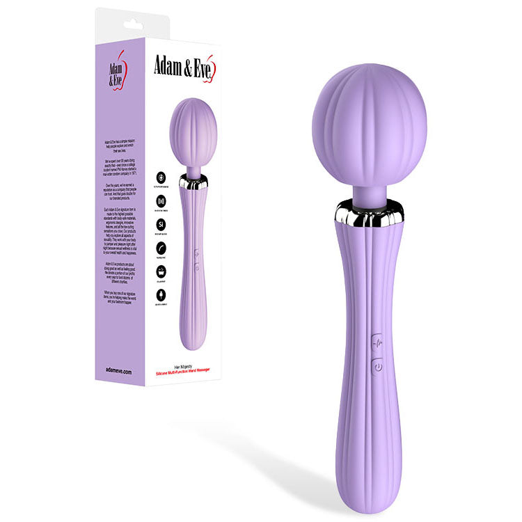 Adam & Eve HER MAJESTY - Purple 29 cm USB Rechargeable Vibrating Massager Wand - Just for you desires